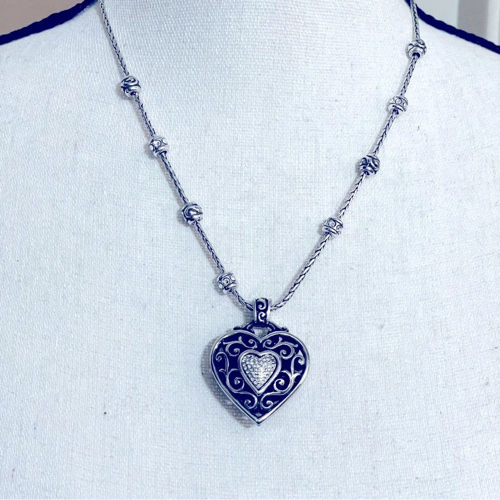 Brighton Reno Heart Pendant Necklace EUC - Picture 3 of 5